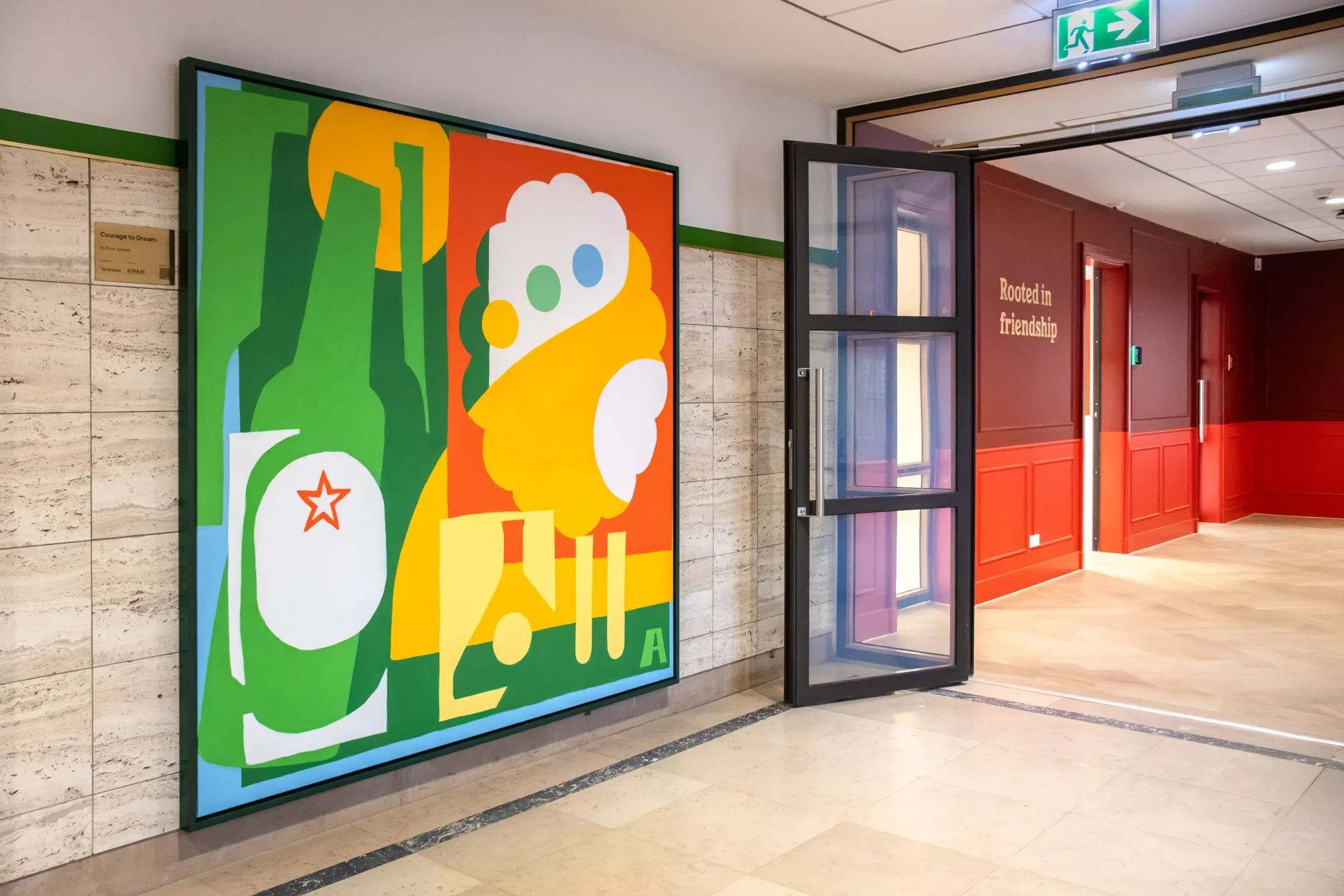 "Courage to Dream and Pioneer" by Floor Sabelis at Heineken's A-Wet building.