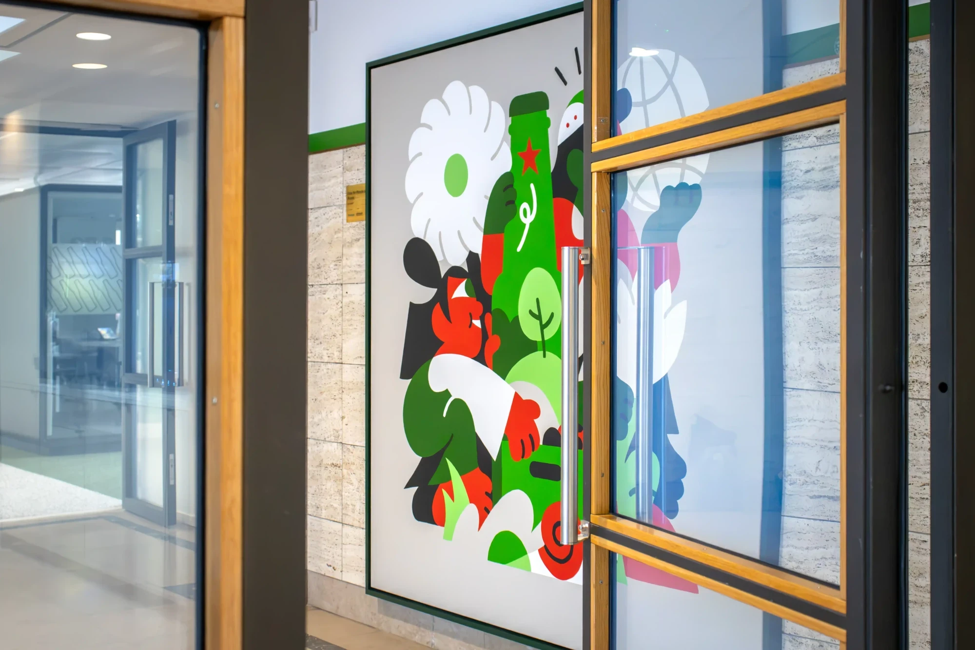 "Care for People and Planet" by Hedof at Heineken's A-Wet building.